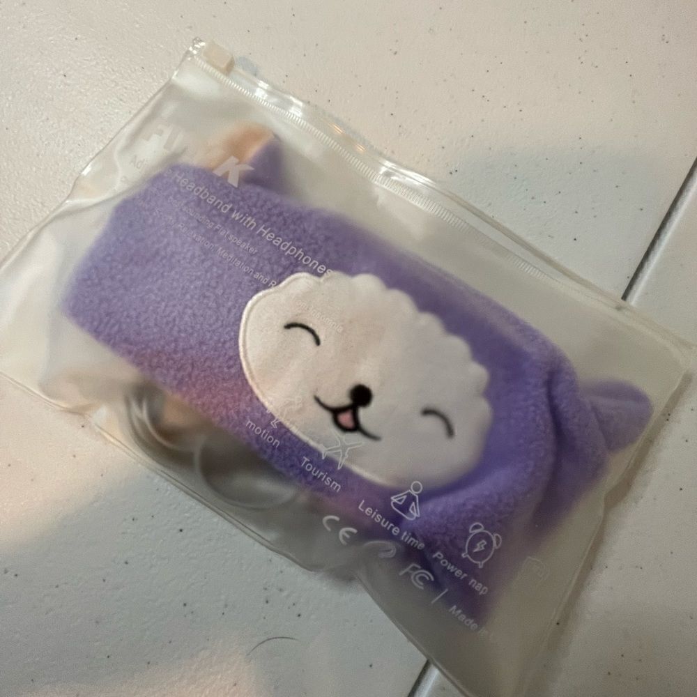 Firik purple adjustable headband with headphones